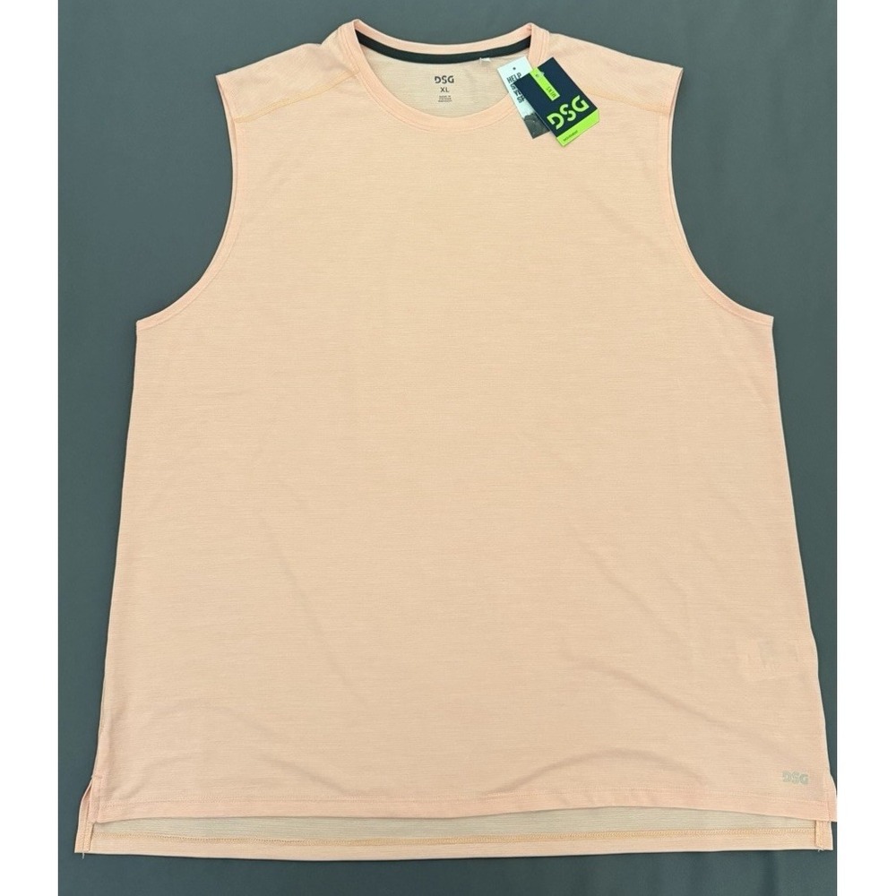 DSG Movement Muscle Tank Top Mens Size XL Pink Ray Heather Striped Active New!